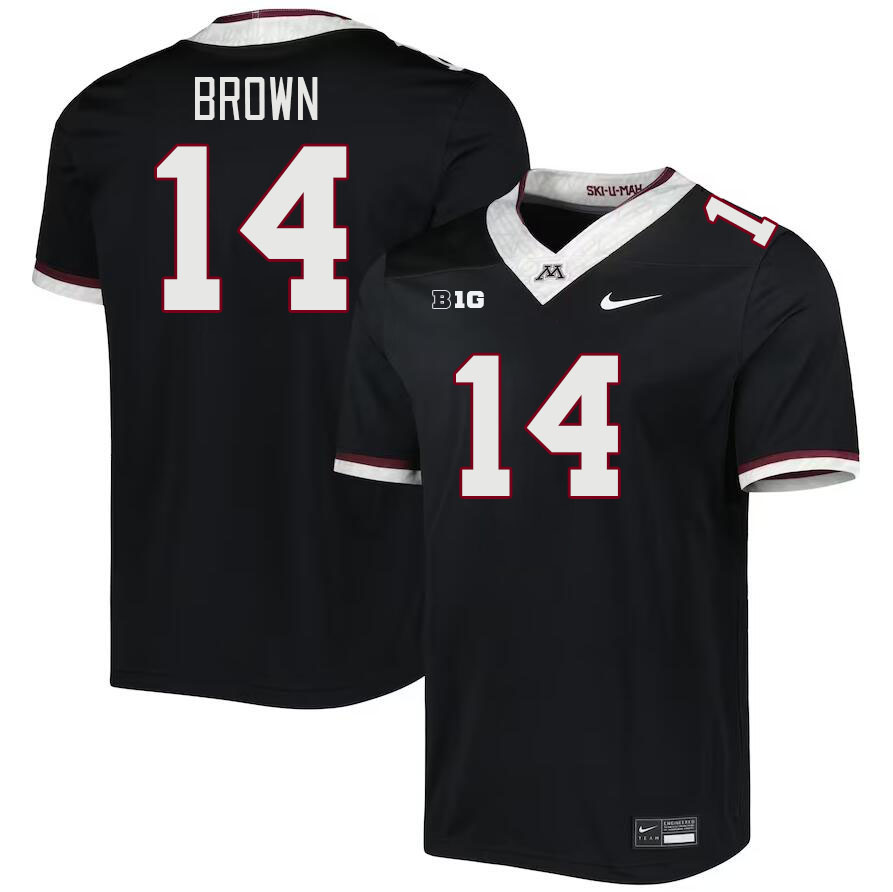 Men #14 Kerry Brown Minnesota Golden Gophers College Football Jerseys Stitched-Black